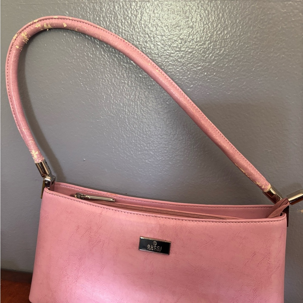 Pink Shoulder Bag with Metallic Sheen